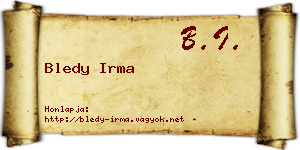 Bledy Irma névjegykártya